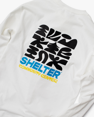 SHELTER Community Center Long Sleeve Tee - White